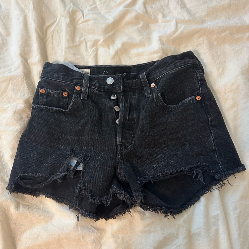 Black Levi 501 Denim Shorts